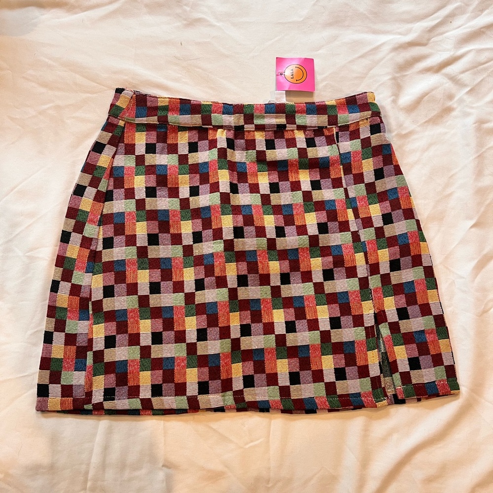 [NWT] Checkered, structured mini skirt